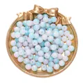 Premium 8mm blue and purple gradient crackle glass beads for DIY handmade jewelry making - Light Blue & Pink