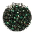 Two-tone green resin cat-eye beads with red streaks for DIY jewelry making accessories - Green
