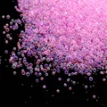 Small 20g iridescent glass bubble beads for DIY crafts and nail art decoration. - 20g/Pack / Deep Pink