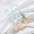 Nappine sfumate tinte a mano in blu e crema per gioielli fai-da-te e segnalibri - Blu Chiaro Arancione