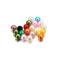 Colorful round ABS faux pearl beads with straight holes for DIY jewelry making - Multicolor