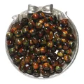 Brown and green two-tone resin cat eye round loose beads for DIY jewelry making - Orange Green