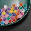 Colorful mixed acrylic frosted bead-in-bead charms for DIY jewelry making crafts - Round / 5 Pieces/Pack / Multicolor