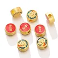 Chinese lucky dragon and 'Zhaocai' gold alloy spacer beads for DIY jewelry making - Wealth Dragon Style / 4g Pack