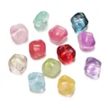 Gros plan de perles de verre colorées pour la fabrication de bijoux de bracelet DIY - Style Cube (Style 03) / 5 Pièces (10.5x12mm) / Multicolore