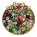 Juego de cuentas de vidrio craquelado multicolor de 10 mm para joyería DIY en bandeja - Multicolor