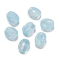 Vue macro de perles en verre filé bleu clair en forme de haricot pour bijoux artisanaux. - Style Grain de Café (Style 02) / 5 Pièces (8.5x11mm) / Bleu