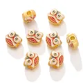 Traditional Chinese lion head gold plated alloy spacer beads for DIY jewelry making - Lion Dance Style / 5.4g Pack