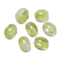 Gros plan de perles d'espacement en verre vert translucide pour la création de bijoux - Style Grain de Café (Style 02) / 5 Pièces (8.5x11mm) / Vert foncé