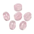 Vue détaillée de perles de verre translucides roses en forme de grain de café pour bijoux. - Style Grain de Café (Style 02) / 5 Pièces (8.5x11mm) / Rose