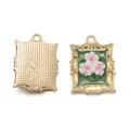 Vintage alloy flower frame pendant for DIY necklace and earring jewelry making - 15 Styles Set / 19*25.5mm (Aperture 2mm)