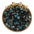 Cuentas de vidrio craquelado bicolor de 10mm premium para la creación de joyas DIY - Paquete de 20 Piezas / Azul y Negro