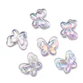 22mm iridescent translucent butterfly beads with mermaid finish for DIY hair accessories - 5 Pieces (Approx. 8g) / Purple