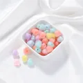 Assorted colorful frosted heart acrylic beads for DIY jewelry and phone charms - 20 Pcs/Pack / Frosted Heart Core Bead