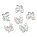 22mm iridescent acrylic butterfly beads with mermaid aurora effect for DIY crafts - White