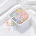 Frosted acrylic pastel bow-shaped beads with heart core for DIY phone charms and bracelets - 20 Pcs/Pack / Frosted Bowknot Core Bead