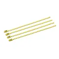 Set of five bright yellow painted bead chains with connectors for DIY keychains. - 20Pcs Set / Yellow