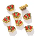 Lucky fan-shaped gold alloy spacer beads for DIY jewelry making and braiding - 扇形吉字款式(竖孔) / 2 Pcs/Set