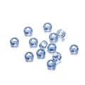 Hellblaue 3.5mm transparente Kunststoff-Fassperlen mit großem Loch für DIY Schmuck - 100 Stück/Packung (Großloch-Eimerperle 5.5x9mm) / Himmelblau