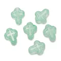 Perles de croix en verre translucide vert clair pour la création de bijoux DIY - Style Croix (Style 01) / 5 Pièces/Paquet (11.5x14.5mm) / Vert