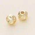 Eleganti perline distanziatrici martellate placcate oro 18 carati per la creazione di gioielli - Stile F (Perla Rotonda Texturizzata) / 5 Pezzi (5.5x6mm) / Oro 14K