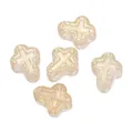 Perles en verre dorées transparentes en forme de croix pour la création de bijoux DIY - Style Croix (Style 01) / 5 Pièces/Paquet (11.5x14.5mm) / Or