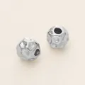Perline distanziatrici color argento con trama martellata irregolare per gioielli fai da te - Stile F (Perla Rotonda Texturizzata) / 5 Pezzi (5.5x6mm) / Argento