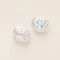 Perlina distanziatrice placcata in argento con trama organica per gioielli fai da te - Stile G (Perla Texturizzata) / 2 Pezzi (7.5x8mm) / Argento
