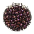 Polished deep purple and gold marbled resin cat-eye round loose beads for DIY bracelets - Orange Purple