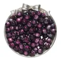 Purple resin cat-eye round beads for DIY handmade jewelry making presented in a tray - Purple