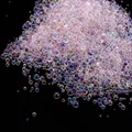 20g Iridescent transparent glass bubble beads for professional DIY nail art and crafts. - 10g/Pack / Light Pink