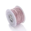 Dusty pink durable non-elastic braided cord for DIY handmade jewelry crafting - Thickness 2mm / Length 25m / 1 Roll / Light Pink