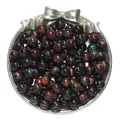 Two-color resin cat-eye round beads in red and black swirls for DIY jewelry making - Red and Green