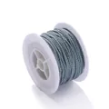 Premium gray braided cord spool for DIY jewelry making necklaces and handmade crafts - Thickness 2mm / Length 25m / 1 Roll / Lake Blue