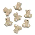 Cute beige resin bear charms for DIY jewelry making and handmade craft accessories set - 2 Pieces/Pack / Sitting Bear Khaki