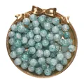 Loose round green crackle glass beads for DIY bracelet and necklace jewelry making - Ink Dyed Style / Pack of 50 (10mm / Hole 1.5mm) / Lake Green
