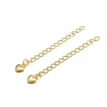 Vergoldete Verlängerungskette mit Herzanhänger für DIY-Halsketten und Armband-Schmuck - 5 Stück Packung (5cm) / Gold Herz