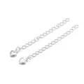 Versilberte Verlängerungskette mit poliertem Herzanhänger für DIY-Schmuckzubehör - 5 Stück Packung (5cm) / Silber Herz