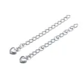 Silberne Herz-Verlängerungsketten für DIY-Halsketten und Armbänder Schmuckherstellung - 5 Stück Packung (5cm) / Weißgold Herz