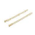 Due catene di estensione dorate a maglie di cuore con goccia d'acqua per gioielli DIY - Confezione da 5 Pezzi (5cm) / Goccia d'Acqua Oro
