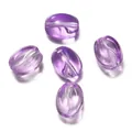 Perles en verre violettes en forme de grain de café pour la création de bijoux DIY - Style Grain de Café (Style 02) / 5 Pièces (8.5x11mm) / Violet