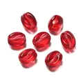 Perles en verre transparentes rouge foncé en forme de grain de café pour bijoux DIY - Style Grain de Café (Style 02) / 5 Pièces (8.5x11mm) / Rouge