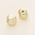 Perline distanziatrici irregolari placcate in oro 18 carati per creazione gioielli fai da te - Stile I (Clessidra a Righe Diagonali) / 5 Pezzi (5.5x7mm) / Oro 14K