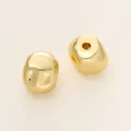 Distanziali irregolari placcati oro 18K di alta qualità per creazione gioielli fai-da-te - Stile I (Clessidra a Righe Diagonali) / 5 Pezzi (5.5x7mm) / Oro 18K