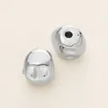 Perle distanziatrici irregolari color argento per creazione gioielli fai-da-te - Stile I (Clessidra a Righe Diagonali) / 5 Pezzi (5.5x7mm) / Oro bianco
