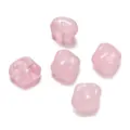 Perles d'espacement carrées en verre rose semi-translucide pour la création de bijoux DIY - Style Cube (Style 03) / 5 Pièces (10.5x12mm) / Rose