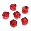 Perles en verre rouge translucide de qualité pour la création de bracelets de bijoux DIY - Style Grain de Café (Style 03) / 5 Pièces (10.5*12mm) / Rouge