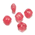 Perles en verre rose rouge translucide pour la fabrication de bijoux et bracelets DIY - Style Grain de Café (Style 03) / 5 Pièces (10.5*12mm) / Rouge pastèque