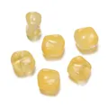 Perles en verre carrées irrégulières jaune semi-transparentes pour la création de bijoux - Style Grain de Café (Style 03) / 5 Pièces (10.5*12mm) / Jaune