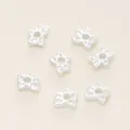 Perline distanziatrici argentate a forma di stella per bracciali e collane fai da te fatti a mano - Stile N (Stella Texturizzata) / 20 Pezzi (4.5*5mm / Foro 1.2mm) / Argento